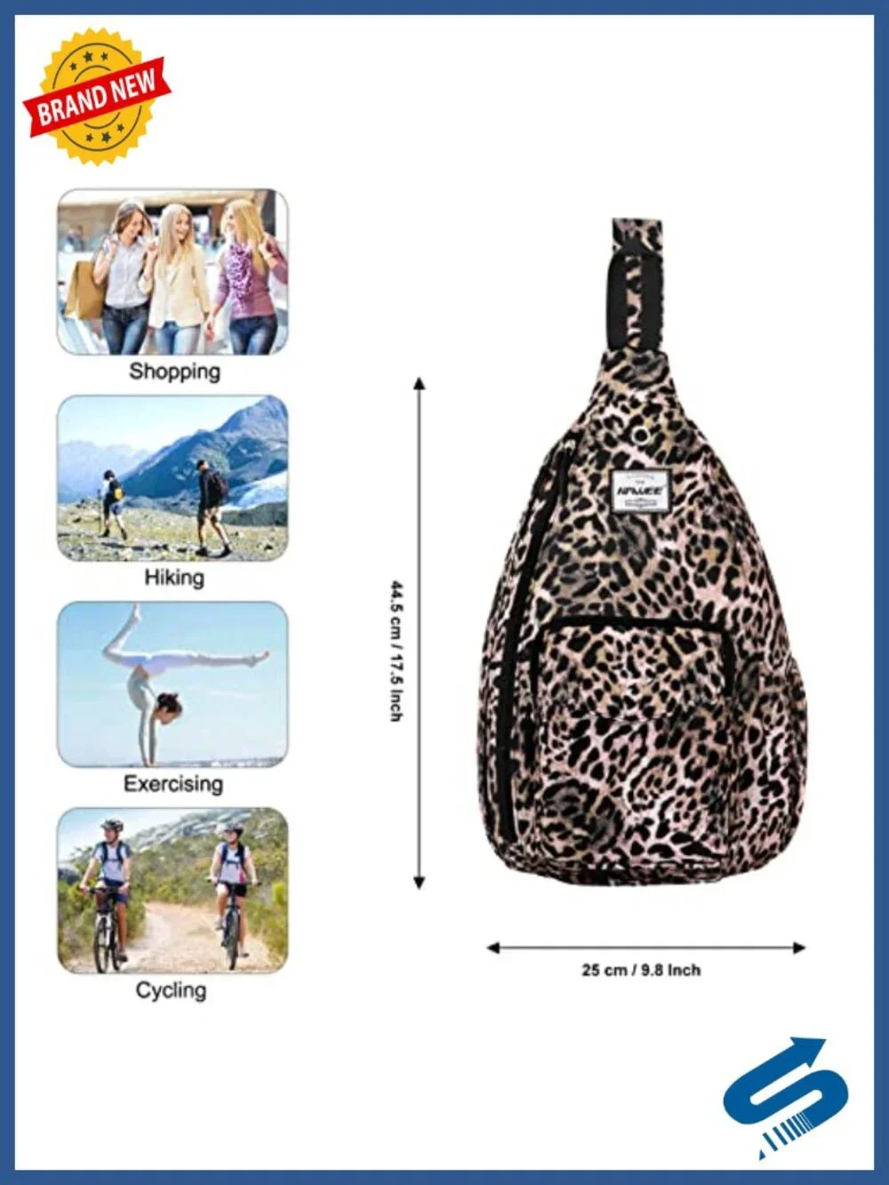 Water Resistant Sling Backpack Crossbody Anti-Theft Adjustable Strap Travel